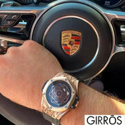 Montre de luxe avec aiguilles géométriques Spectra par GIRRŌS - Design Unique et Moderne