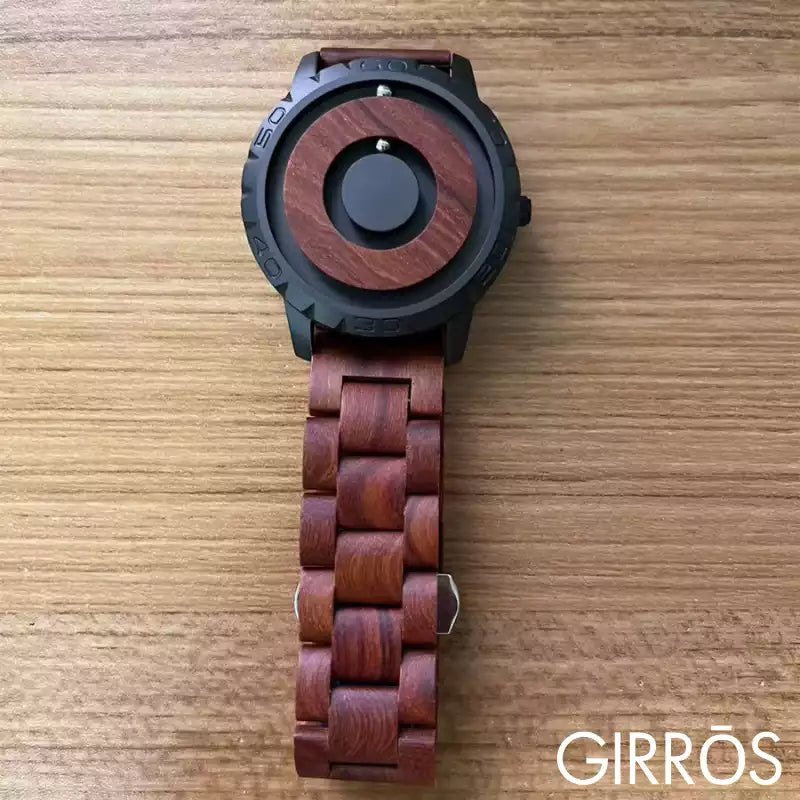 Montre Magnétique en Bois pour Homme - Natura par GIRRŌS : Fusion de Nature et Technologie
